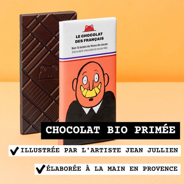 LE CHOCOLAT DES FRANÇAIS - Chocolat Noir & éclats de fèves de cacao (70g)