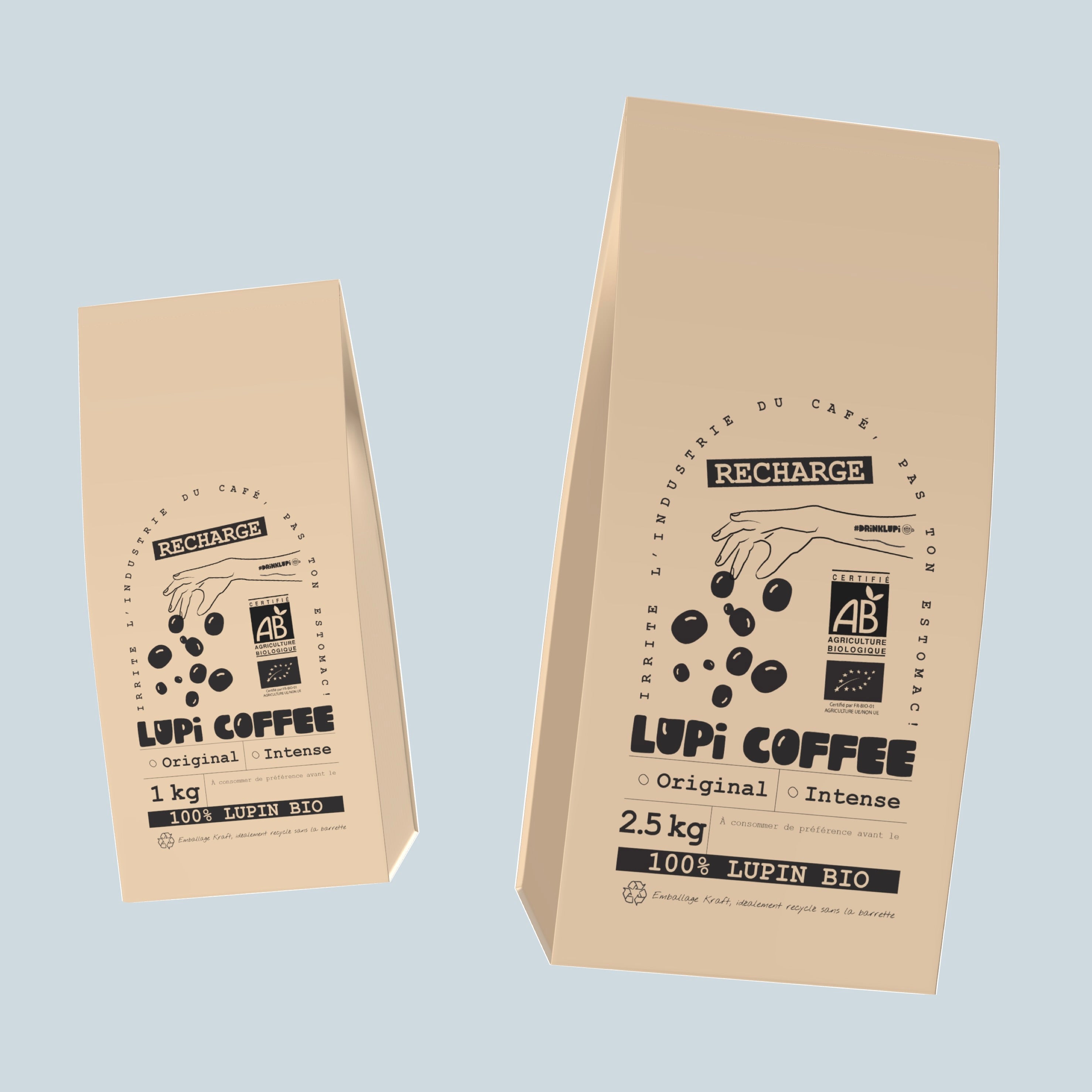 Sacs de recharge Lupi Coffee en format 1kg et 2,5